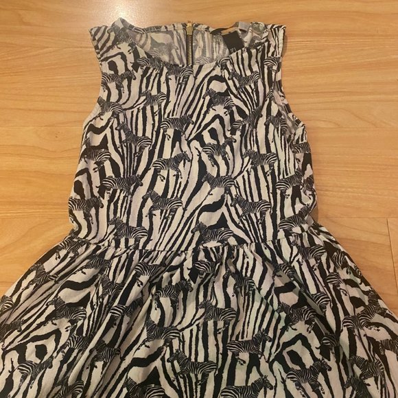 H&M Women's Sleeveless Cotton Zebra Print Dress Size Small - Picture 2 of 6